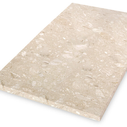 Blad perlato look - marmercomposiet - gepolijst (glans) - 2 cm dik - op maat - glanzend beige/zand marmer composiet