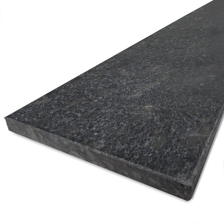 Vensterbank - steel grey graniet - leather finish (mat) - 2 cm dik - op maat - leer / leder look silver grey graniet