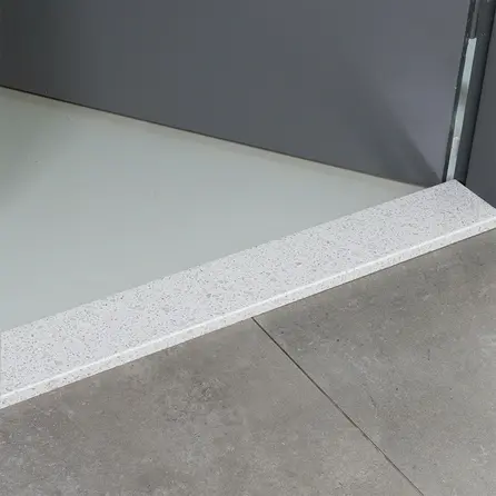 Sample terrazzo wit - marmercomposiet - gepolijst (glans) - 2 cm dik - op maat - materiaal proefstuk / monster van glanzende witte marmer composiet