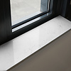 Sample marmerlook wit - kwartscomposiet - gepolijst (glans) - 2 cm dik - op maat - materiaal proefstuk / monster van glanzende witte bianco carrara imitatie van quarts / quartz composiet