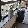 Sample licht grijs - marmercomposiet - gepolijst (glans) - 2 cm dik - op maat - materiaal proefstuk / monster van glanzende lichtgrijze marmer composiet