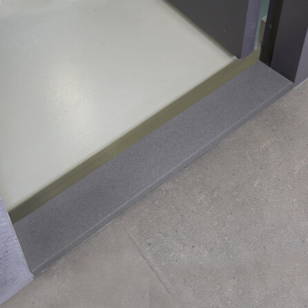 Sample grijs - marmercomposiet - gepolijst (glans) - 2 cm dik - op maat - materiaal proefstuk / monster van glanzende grijze marmer composiet