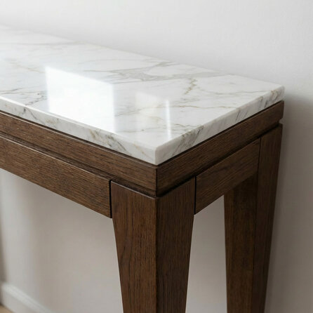 Blad - bianco carrara marmer - gepolijst (glans) - 2 cm dik - op maat - glanzend wit marmer