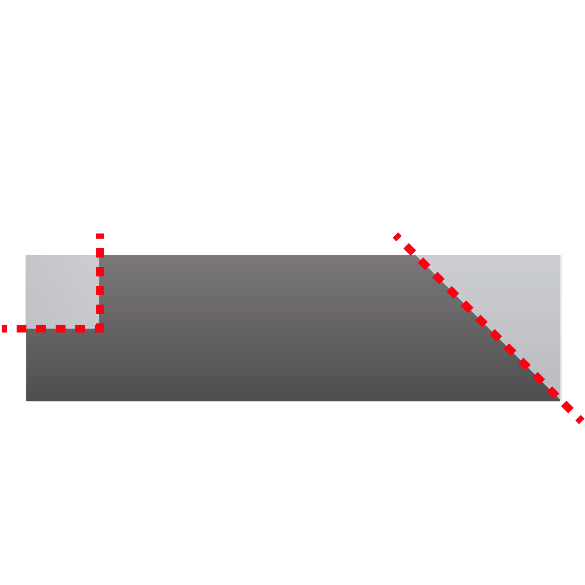 1 kant verstek + 1 kant met hoek uitgezaagd