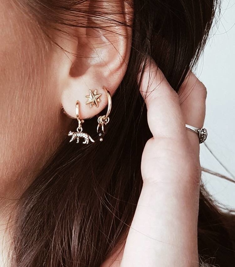 Silver Wild Leopard Earrings