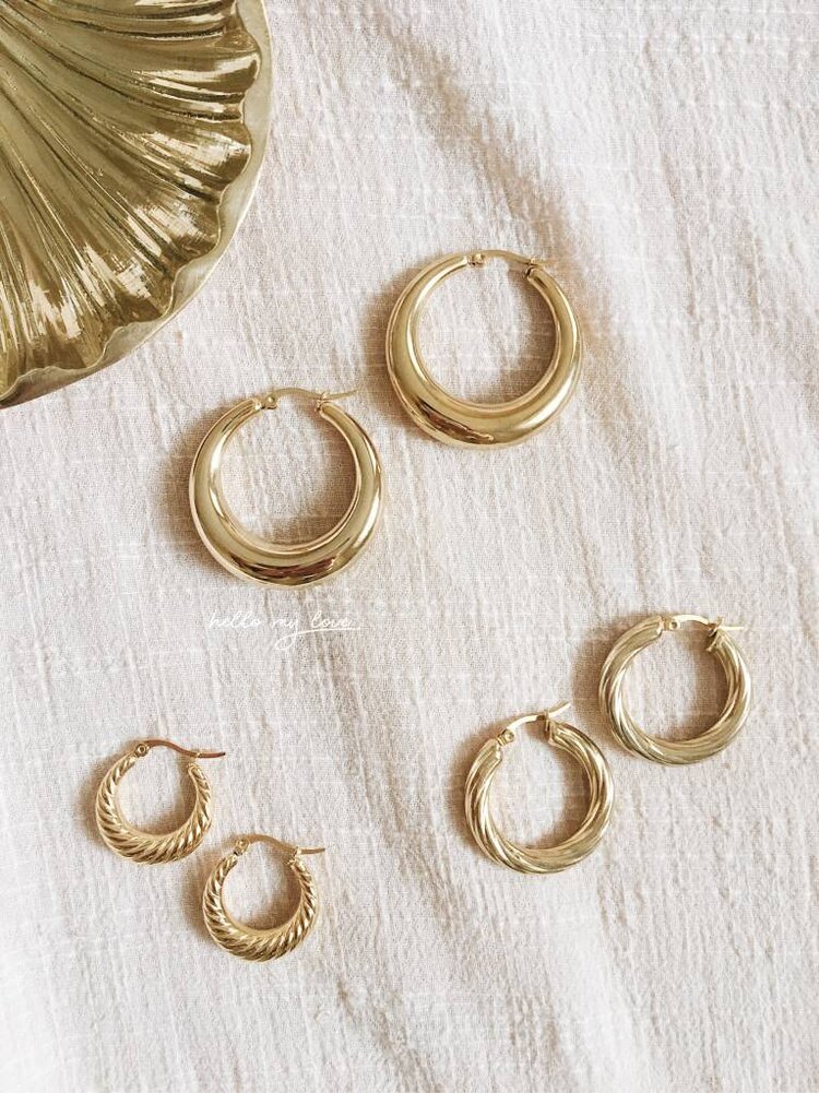 Gold Lucia Hoop Earrings