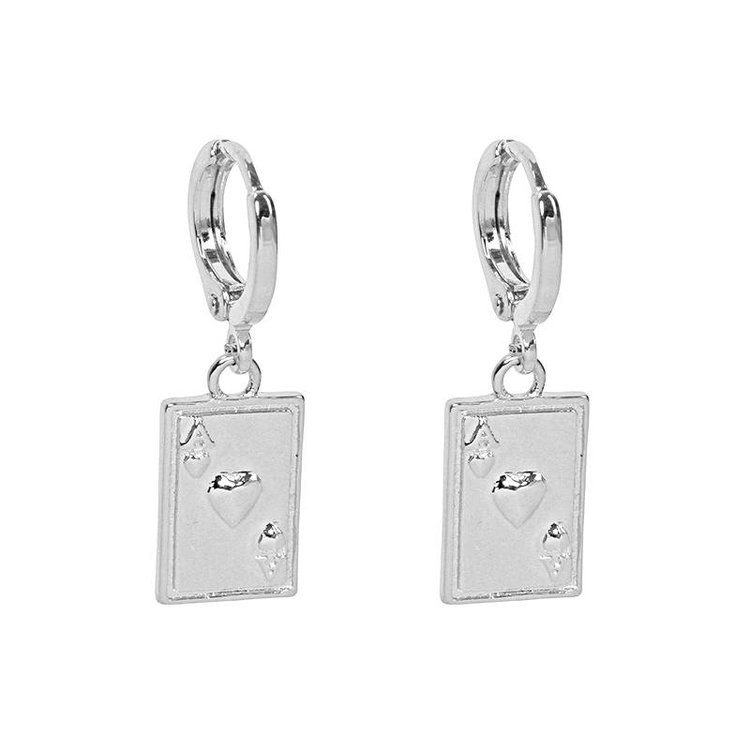 Silver Ace of Hearts Earrings