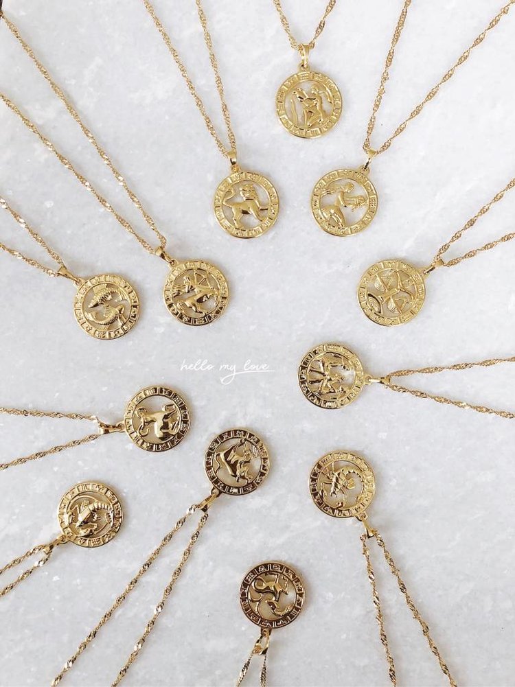 45 cm / Gold Celestial Charm Necklace