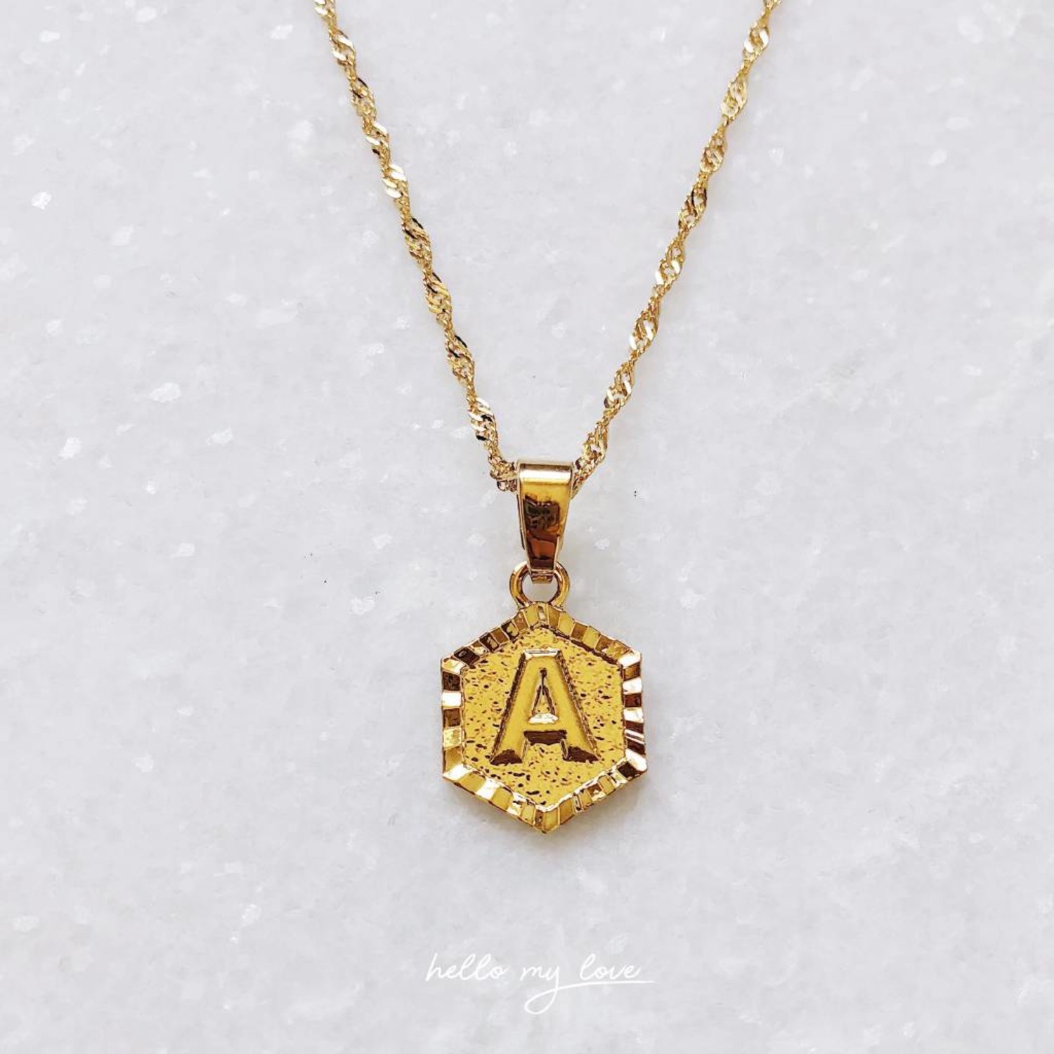 Delicate initial store necklace