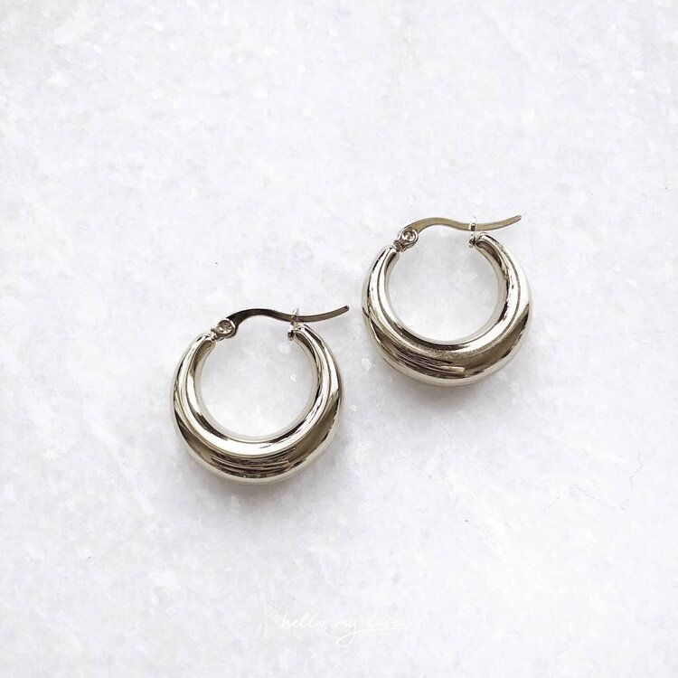 Silver Belle Hoop Earrings