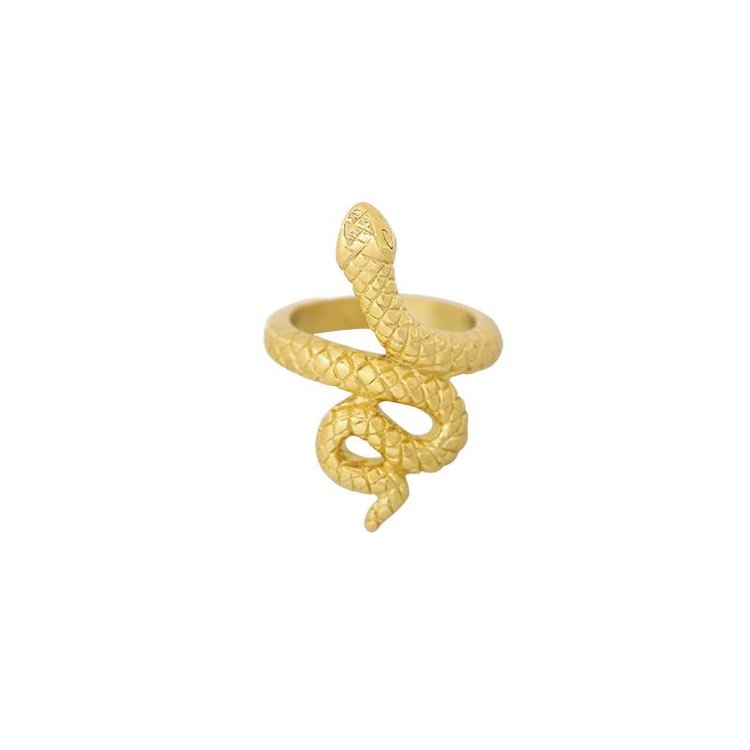 Gold Solid Snake Ring