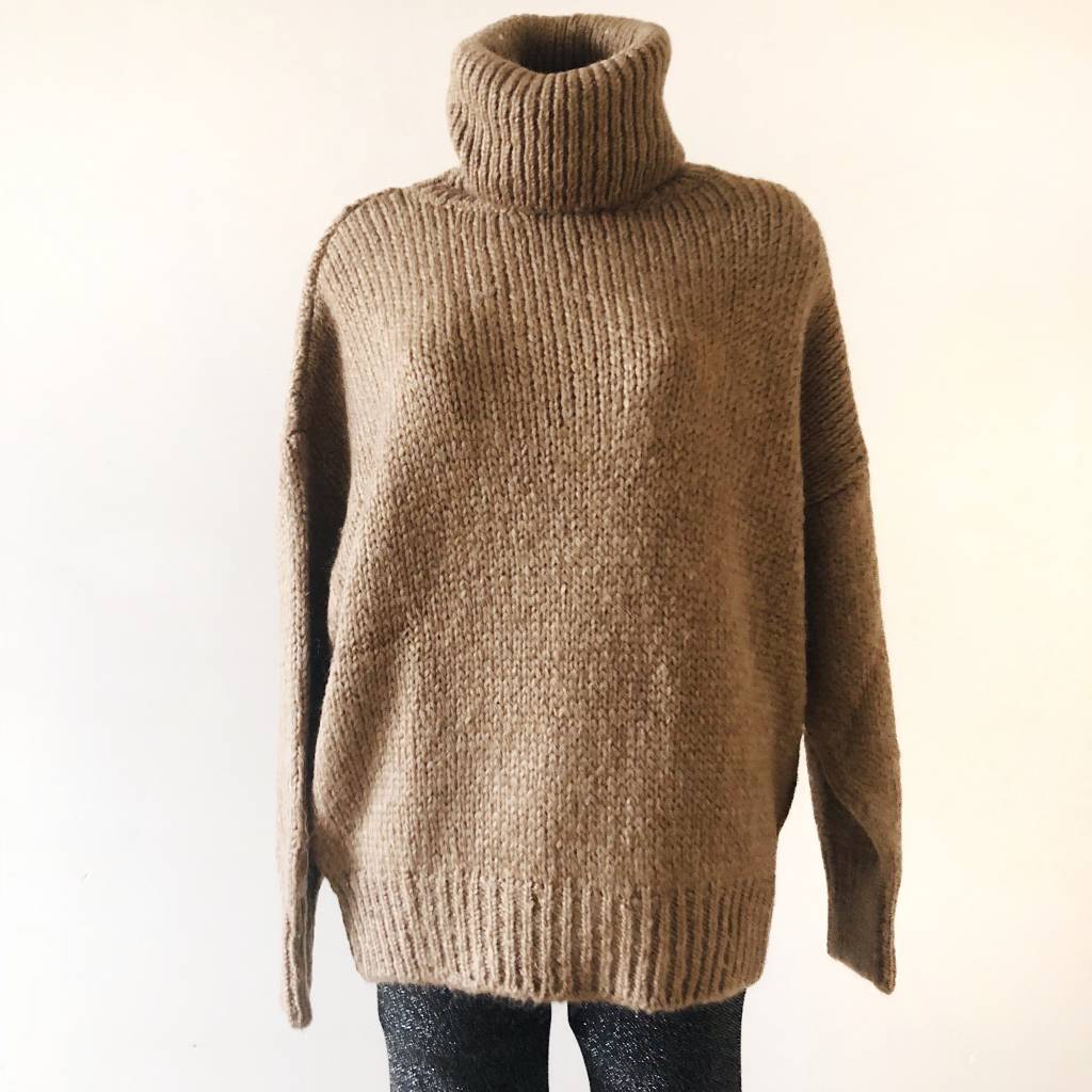 Julia Oversized Knit Sweater / Brown - Hello My Love