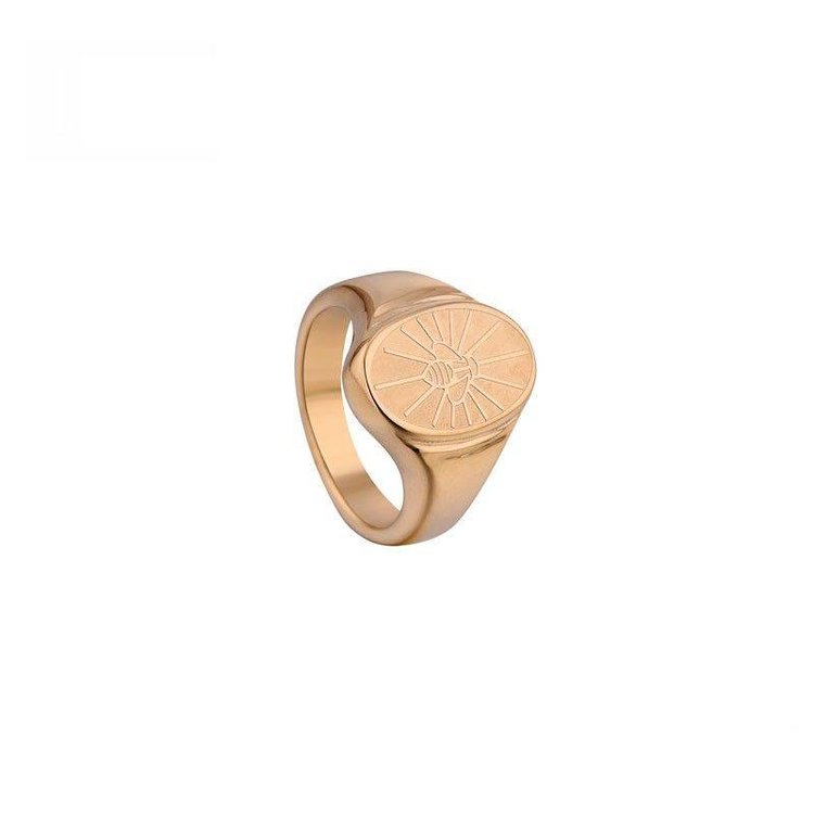 Gold Bee Signet Ring