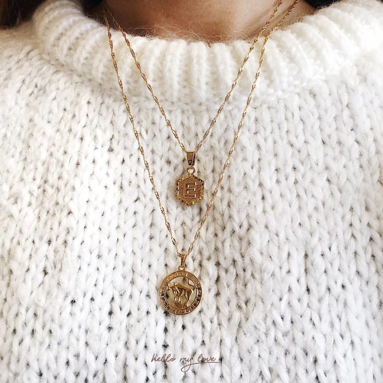 Gold Delicate Initial Necklace