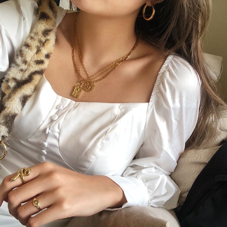 45 cm / Gold Celestial Charm Necklace