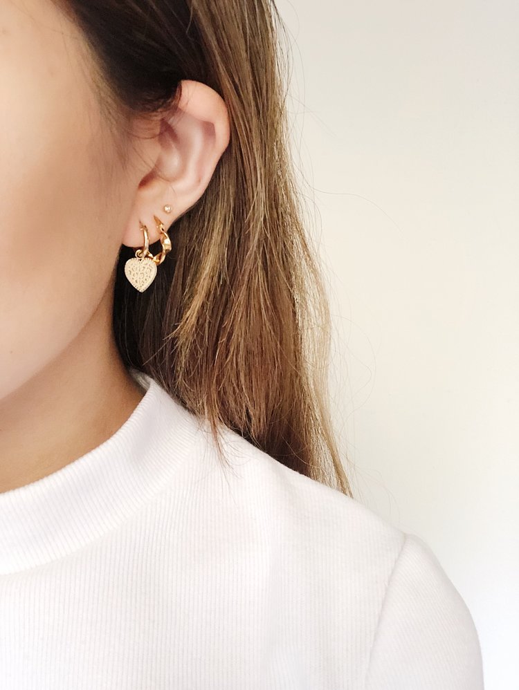 Gold Leo Heart Earrings