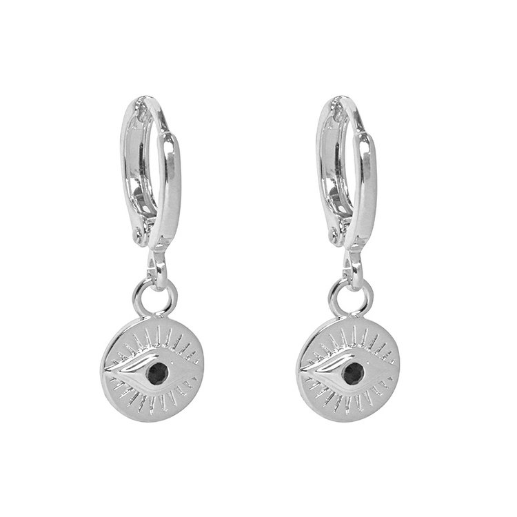 Silver Eyes On You Earrings