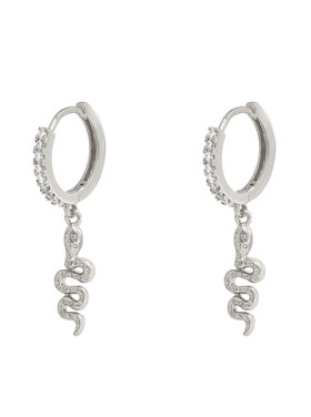 Silver Sparkle Snake Earrings