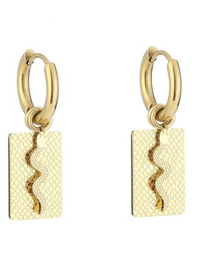 Gold Snake Tag Earrings