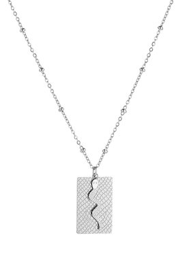 Silver Snake Tag Necklace