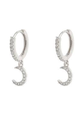 Silver Shiny Moon Earrings