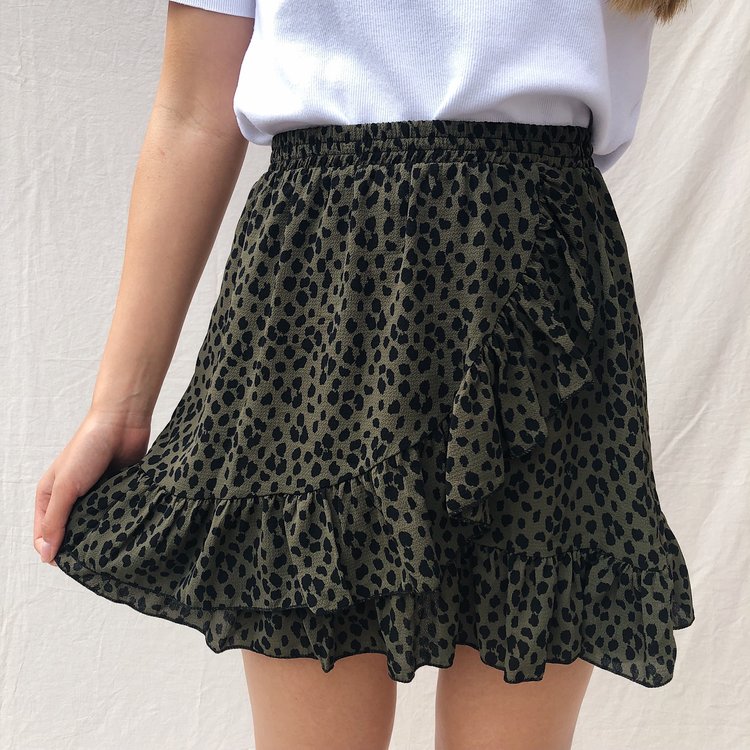 Lucy Leopard Skirt / Army