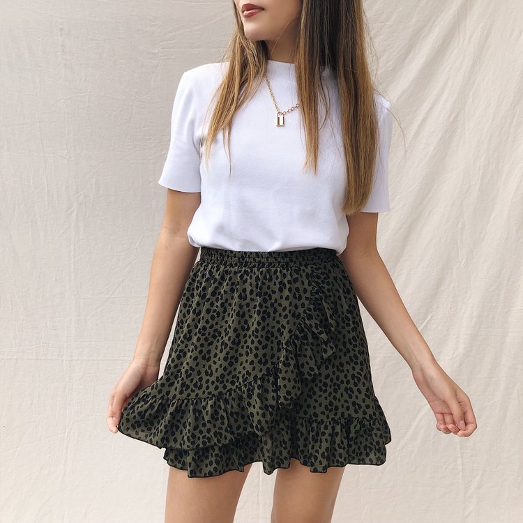 Lucy Leopard Skirt / Army