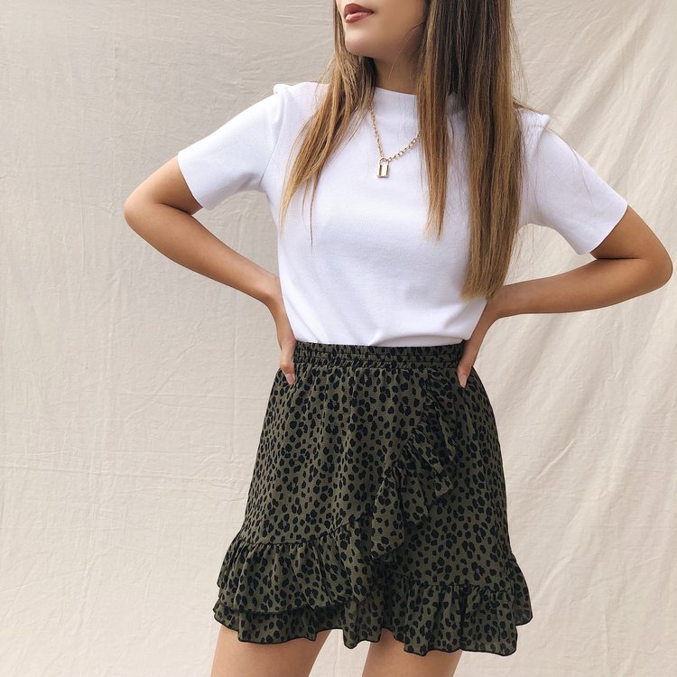 Lucy Leopard Skirt / Army