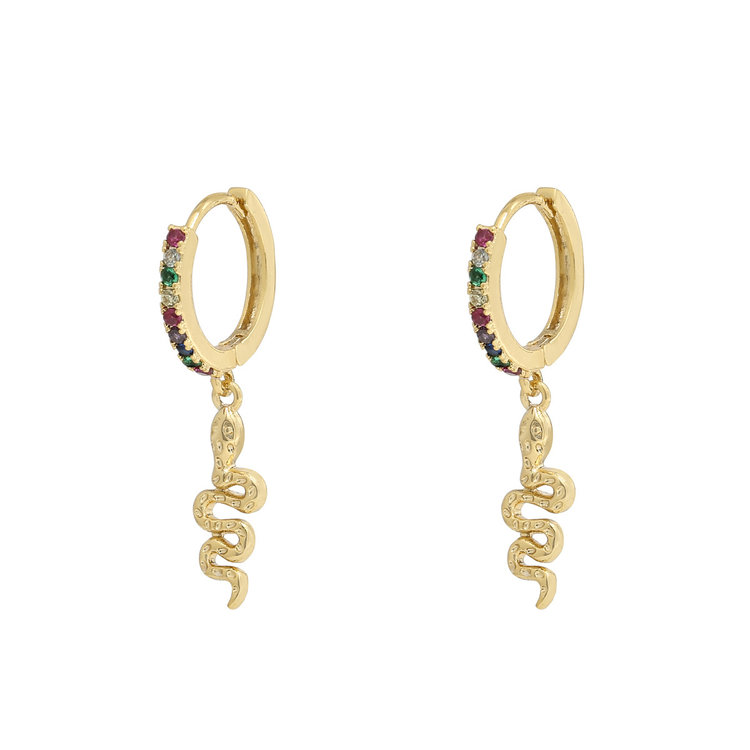 Rainbow Sparkle Snake Earrings