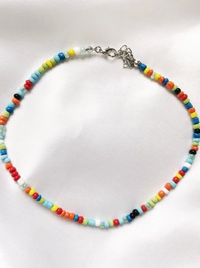 Rainbow Beads Choker Necklace / Bright