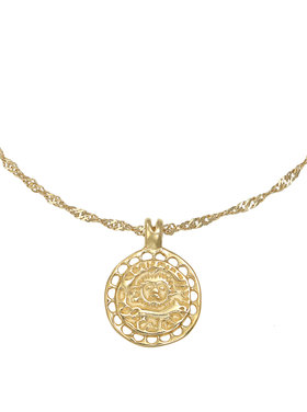 Gold Sun & Wolf Necklace