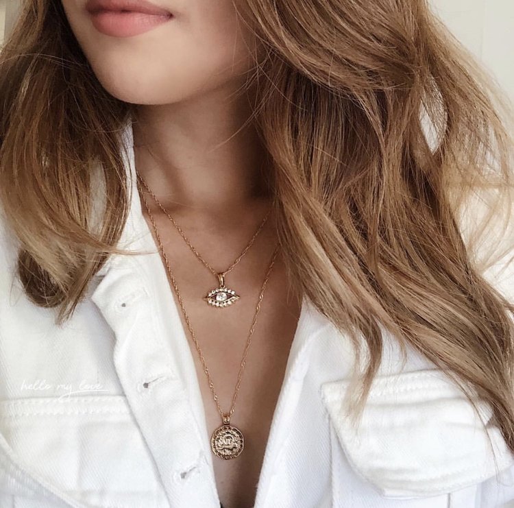 Gold Sun & Wolf Necklace