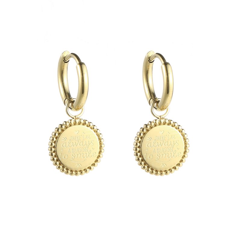 Gold Reason To Smile Earrings