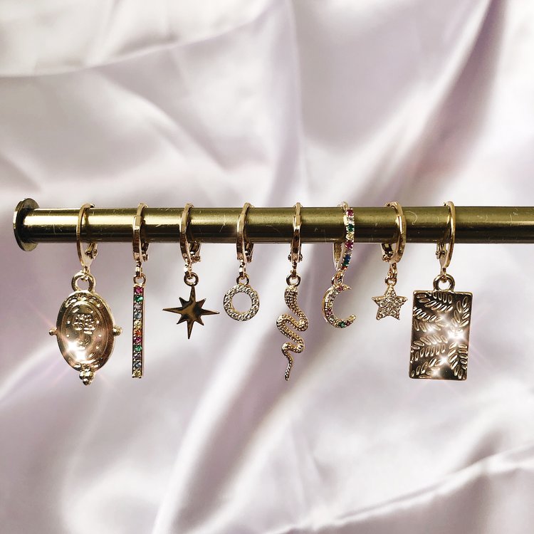 Gold Solid Snake Earrings