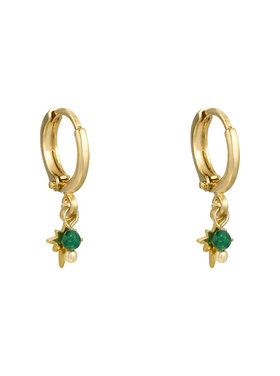 Gold Bead Star Earrings