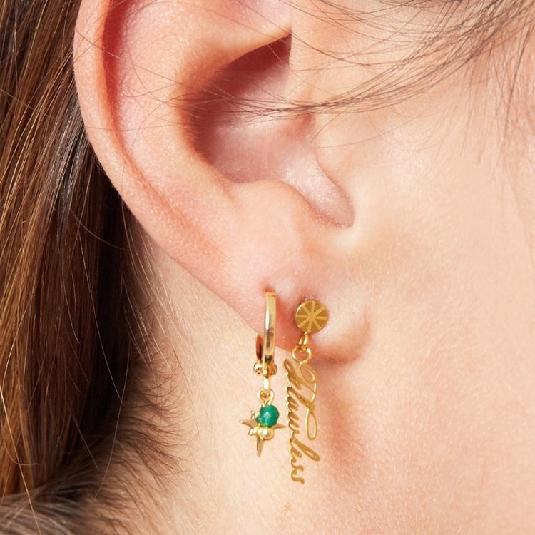 Gold Bead Star Earrings
