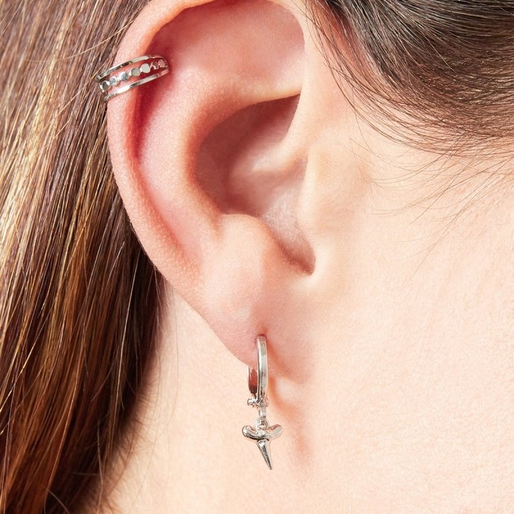 Silver Shark Tooth Earrings