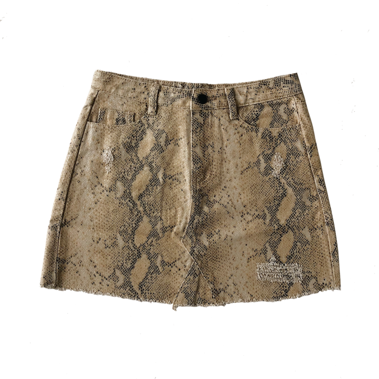 Freya Printed Snake Skirt / Brown