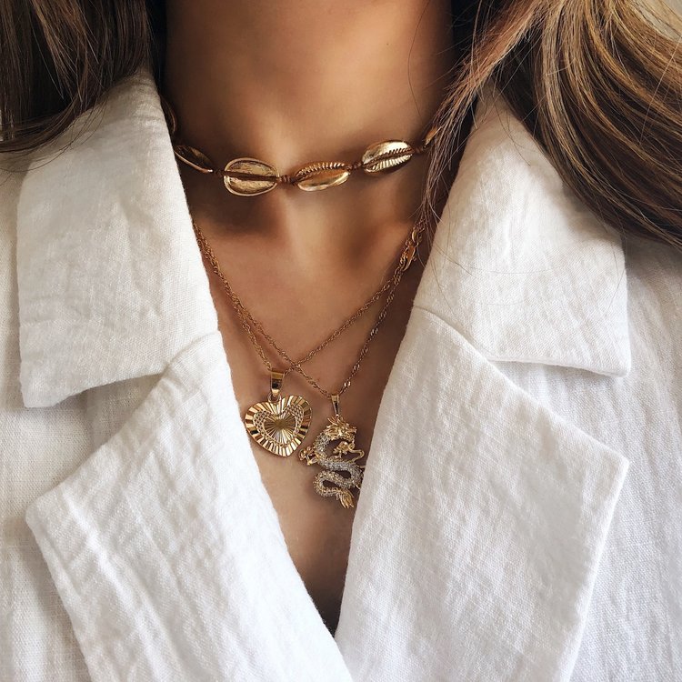 Gold Hearts To Break Necklace