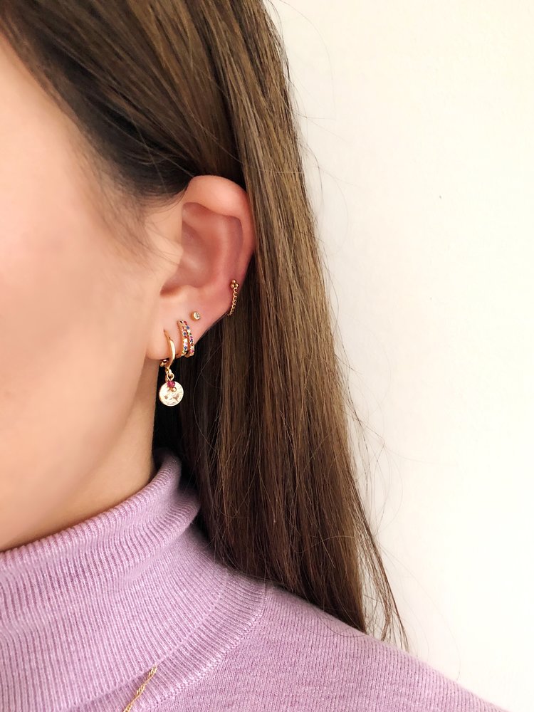 Gold Dots Chain Earrings