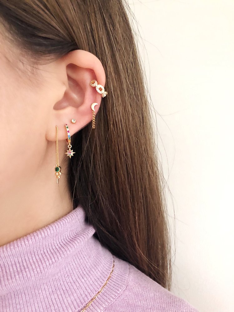 Gold Dots Dangle Earrings