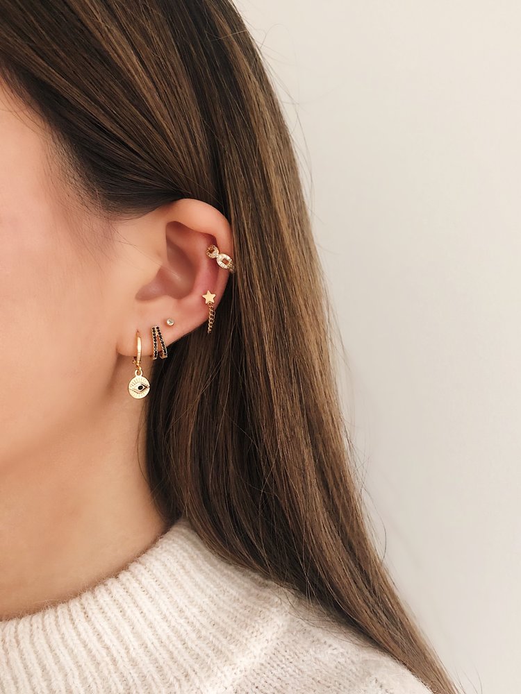 Gold Star Chain Earrings