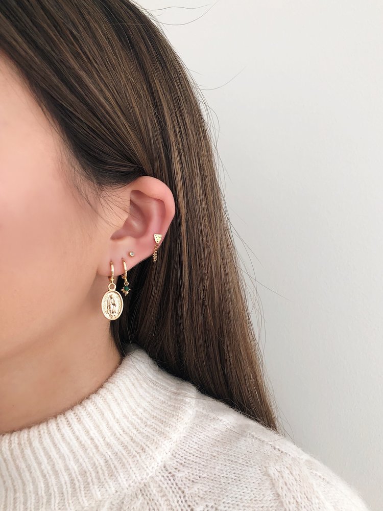 Gold Bead Star Earrings