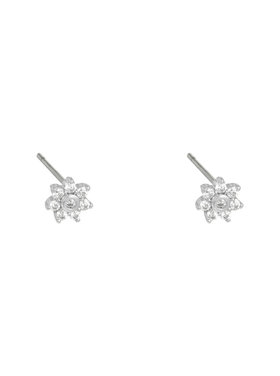 Silver Pretty Flower Studs