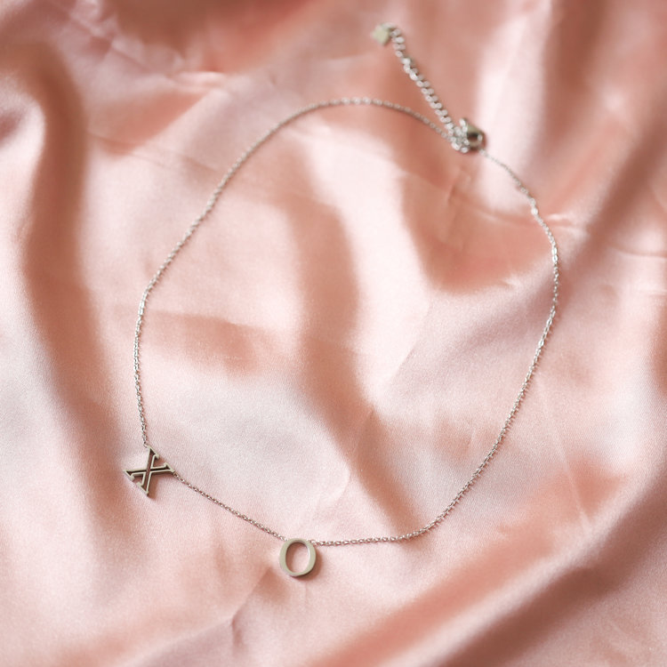 Silver Dainty XO Necklace