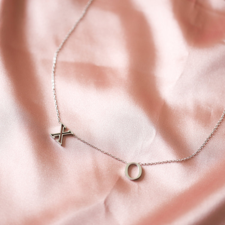 Silver Dainty XO Necklace
