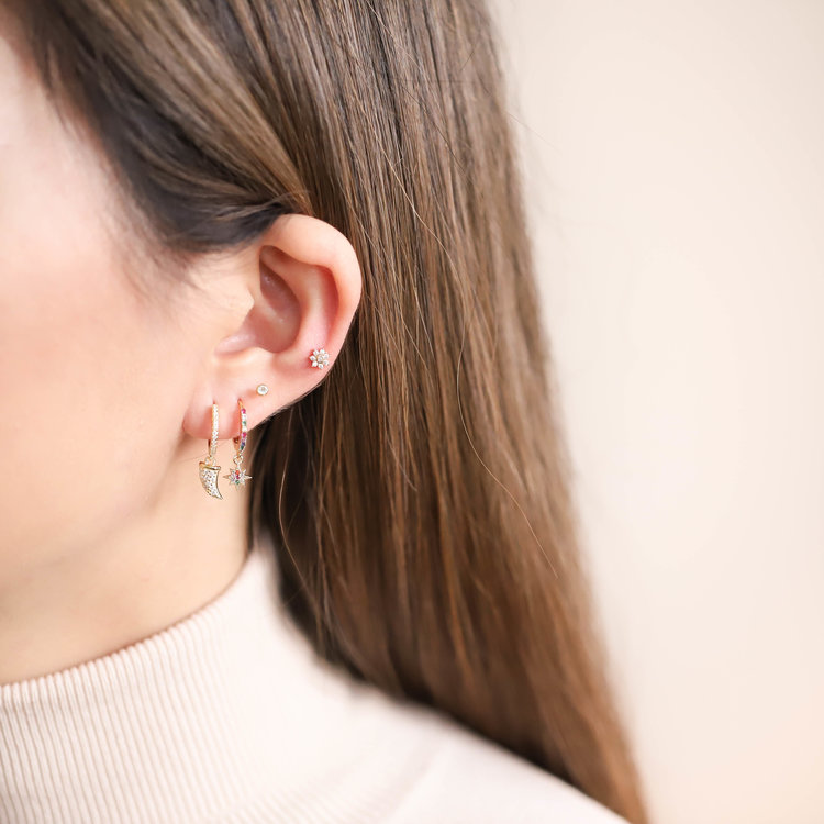 Gold Sparkle Horn Earrings