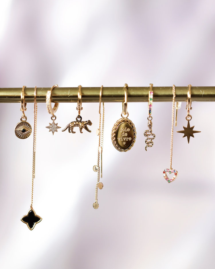 Rainbow Sparkle Snake Earrings