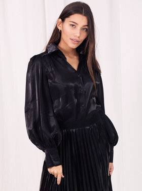 Colette Shiny Blouse  / Black