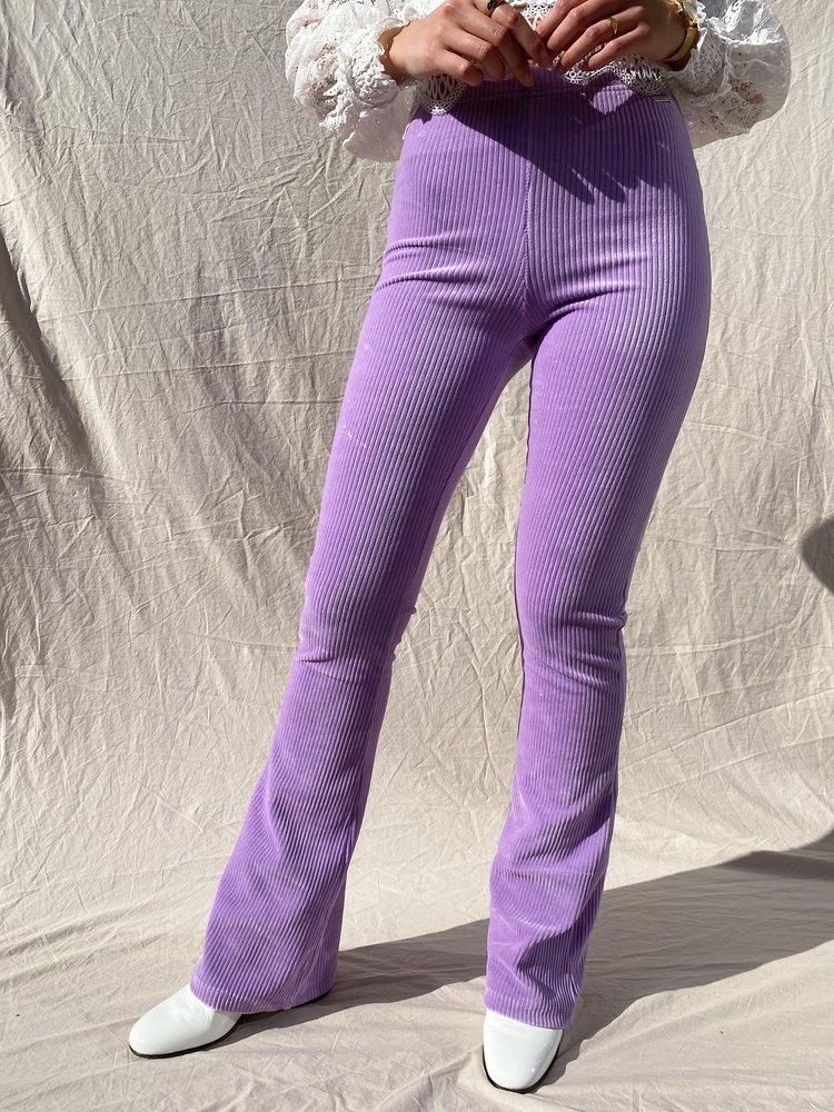 Corduroy Flared Trousers / Bright Lilac